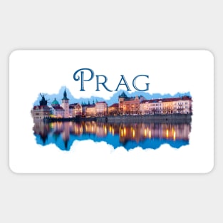 Prag: Evening Skyline Magnet